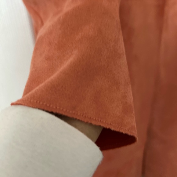 Marc New York Oversized Faux Suede Salmon Tan Women Coat Jacket Pockets Size M - Picture 4 of 13